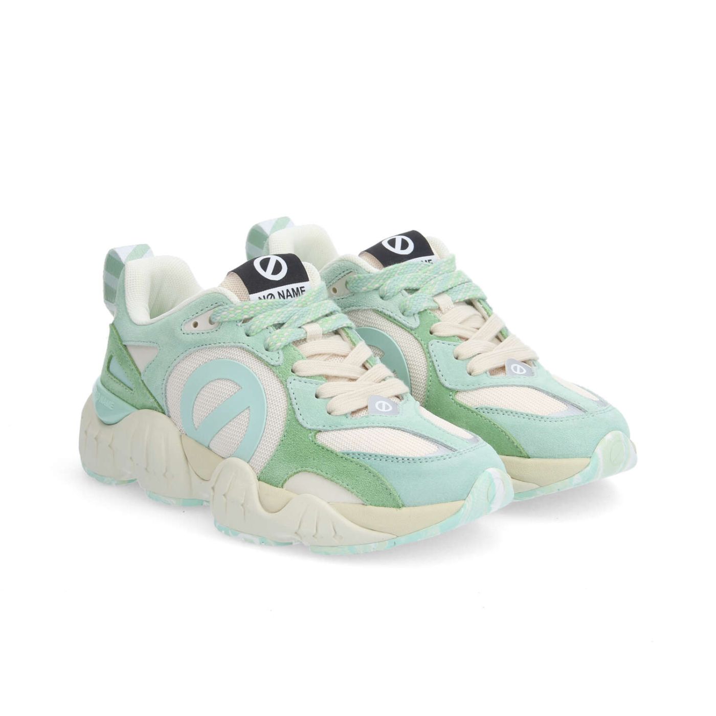 KRAZEE MILKSHAKE W - SUEDE/KNIT/SUED - TURQUOISE/BLANC CASSE/VERT MENTHE